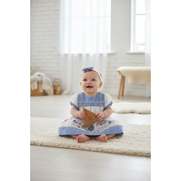 New Baby Girl Dress Set with matching headband underwear size 6 to 9 months - Picture 2 of 3